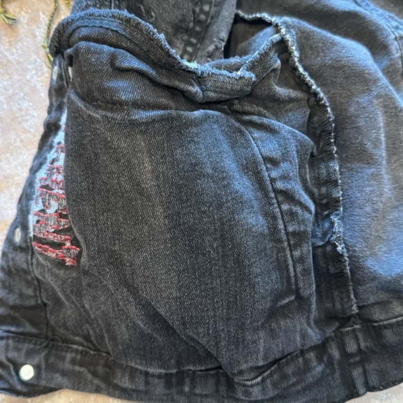X Way The Boss Black Multi Graffiti Denim Streetwear Jacket Size Small - Picture 10 of 13